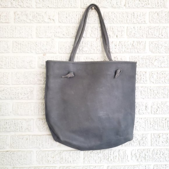 Able Rachel Gray Leather Tote Bag - Picture 2 of 8